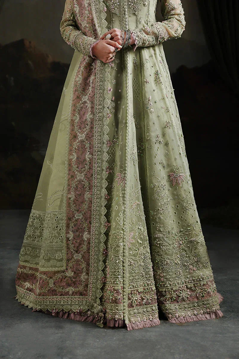 Qalamkar Elirah Formals 25 Sage Raw Silk – view 3 – Poshaq