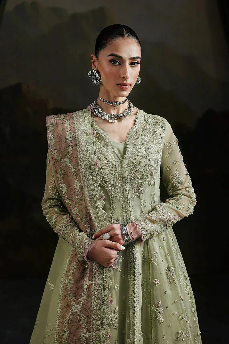 Qalamkar Elirah Formals 25 Sage Raw Silk – view 4 – Poshaq