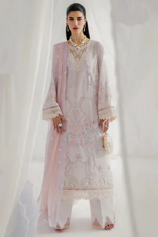 Qalamkar Luxe Silk 25 light pink Crepe – view 1 – Poshaq