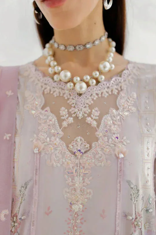 Qalamkar Luxe Silk 25 light pink Crepe – view 4 – Poshaq