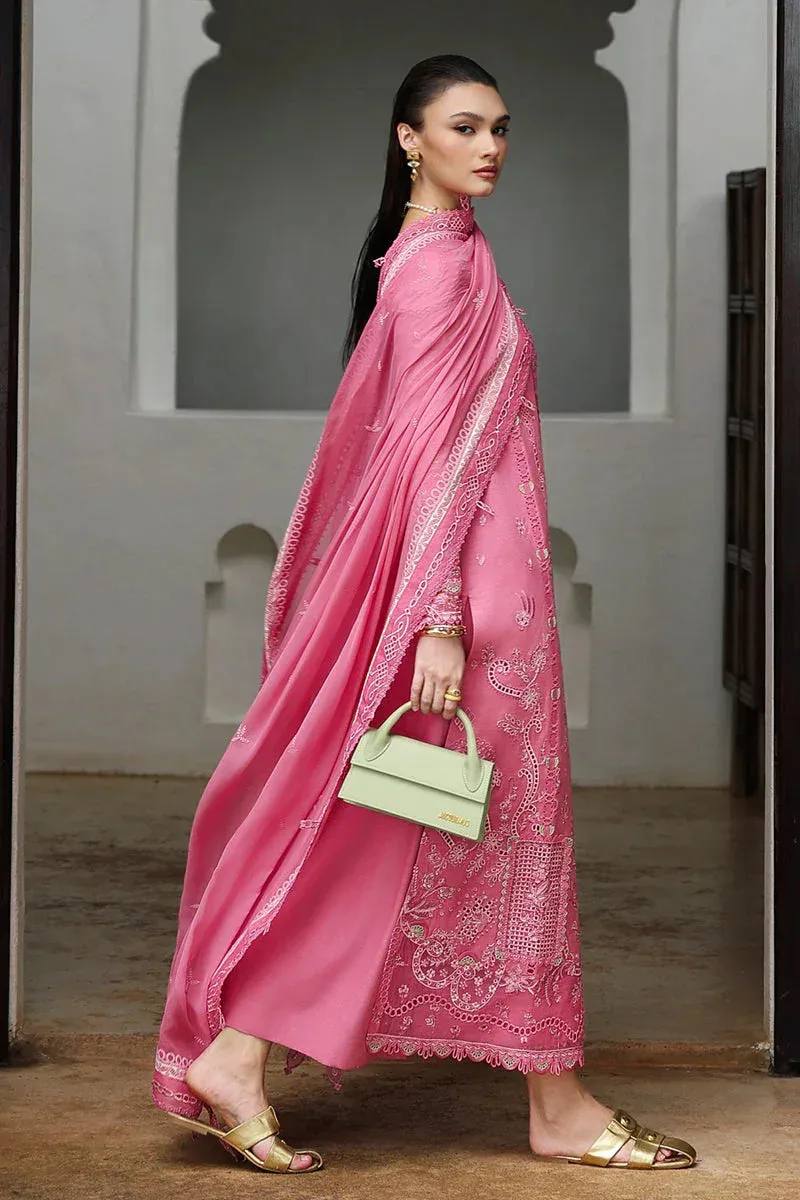 Qalamkar Q Linen 25 Pink Chiffon – view 2 – Poshaq