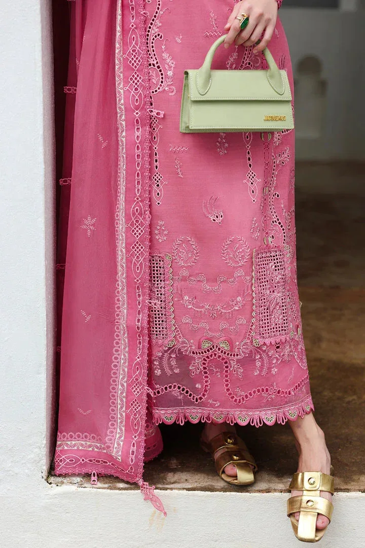 Qalamkar Q Linen 25 Pink Chiffon – view 3 – Poshaq
