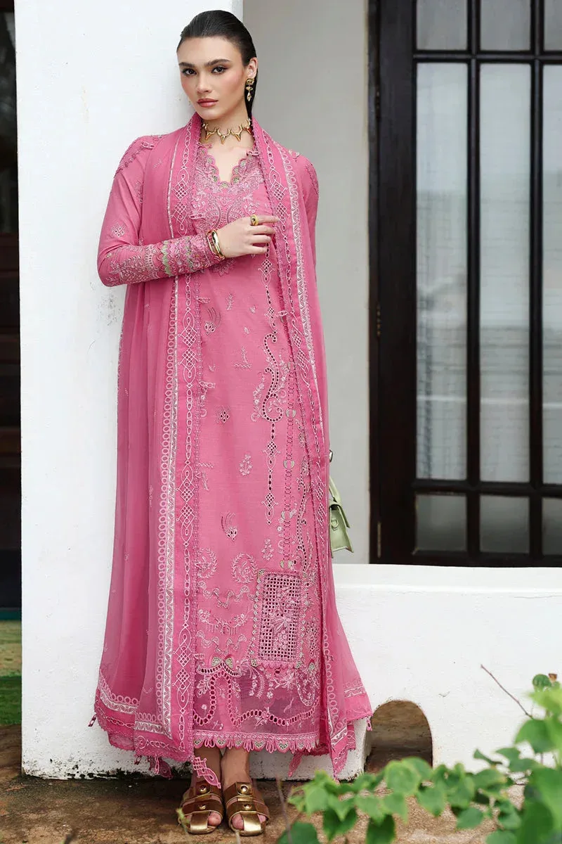 Qalamkar Q Linen 25 Pink Chiffon – view 4 – Poshaq
