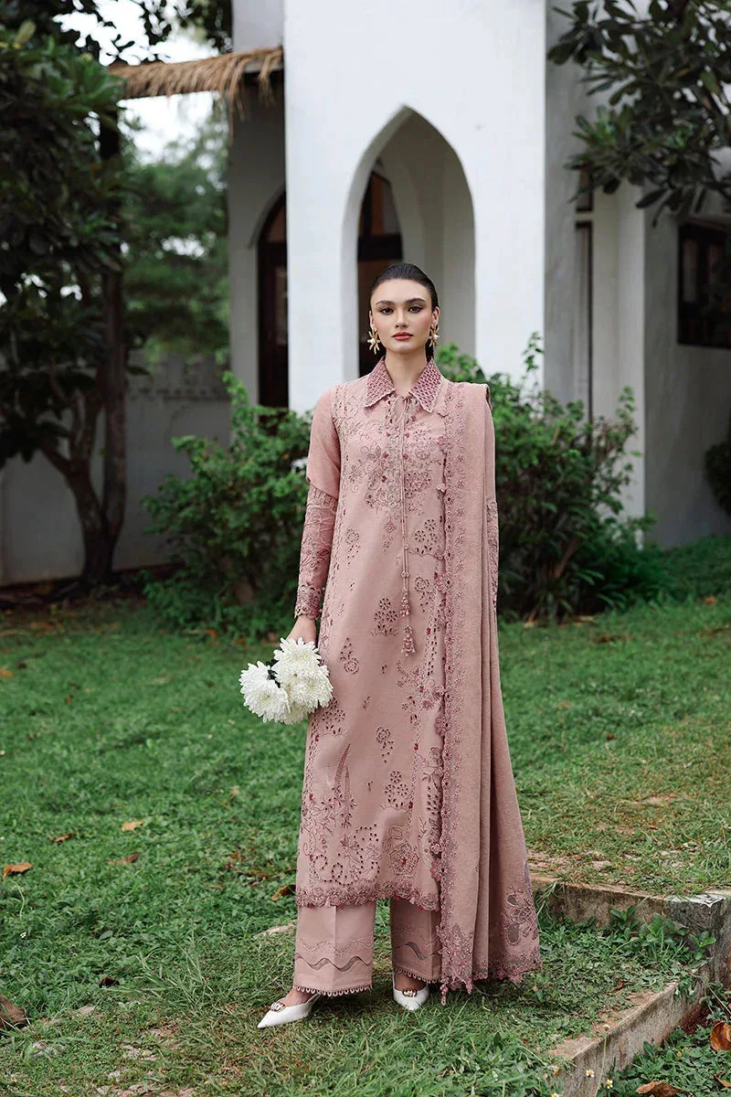 Qalamkar Q Linen 25 Light Brown Linen – view 1 – Poshaq
