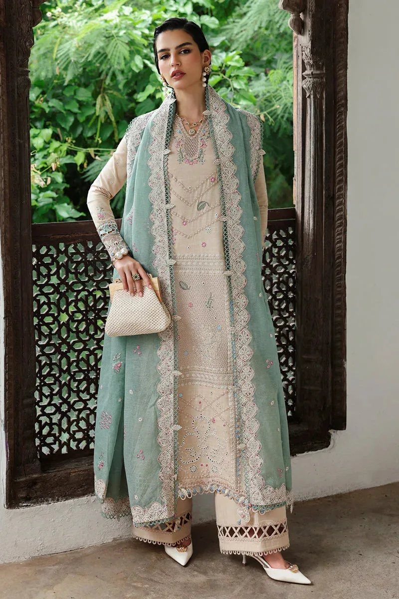 Qalamkar Q Linen 25 Ivory Jacquard – view 3 – Poshaq