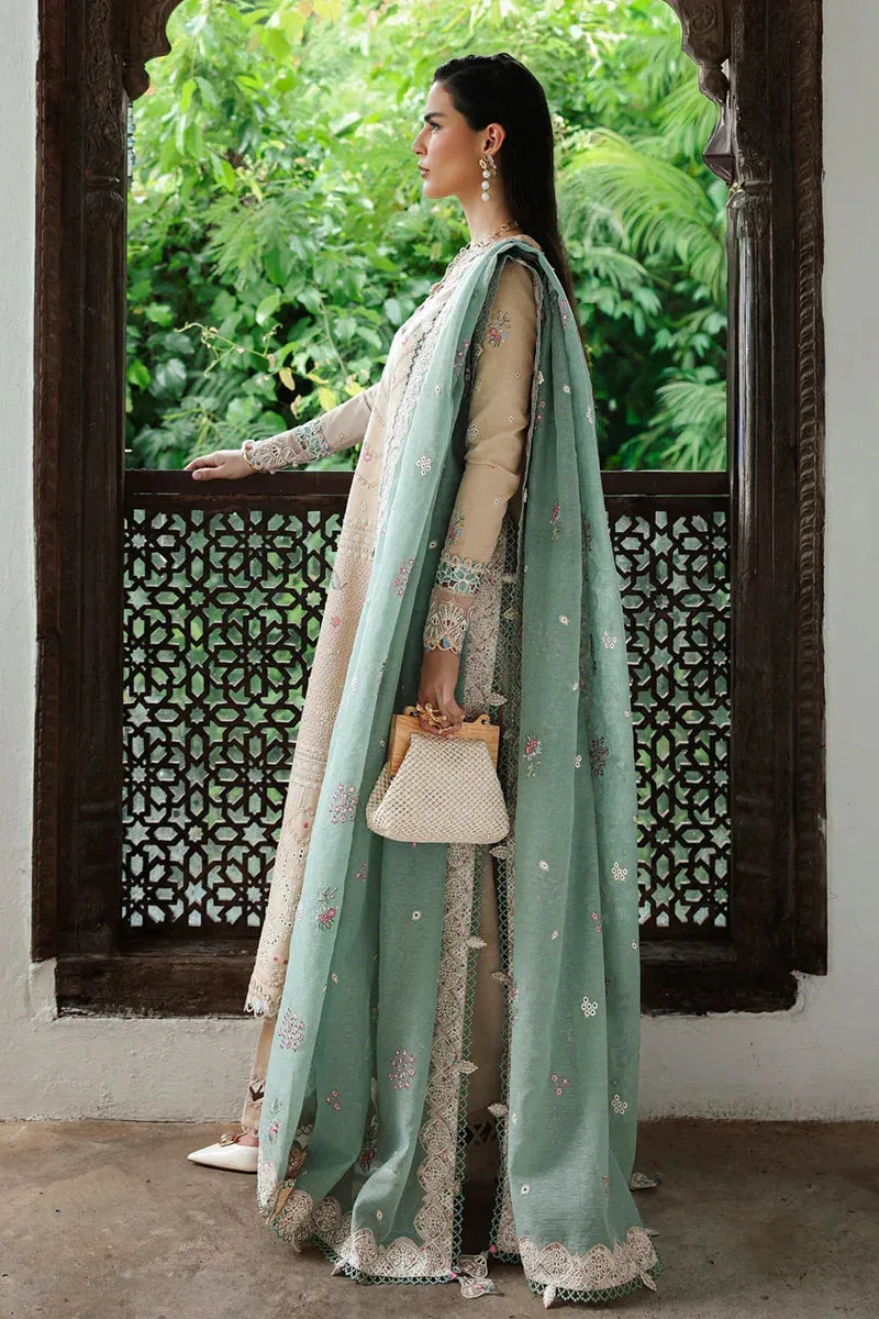 Qalamkar Q Linen 25 Ivory Jacquard – view 4 – Poshaq