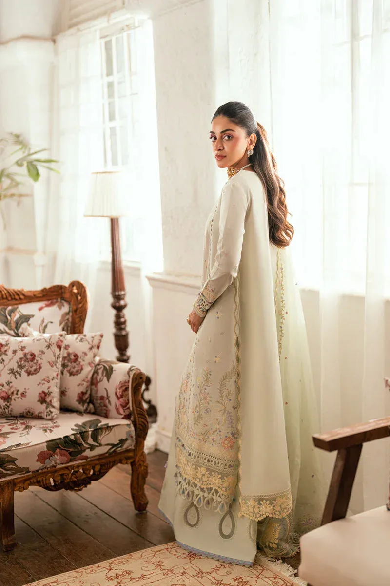 Qalamkar Luxury Lawn Eid Edit Grey Cotton – view 2 – Poshaq