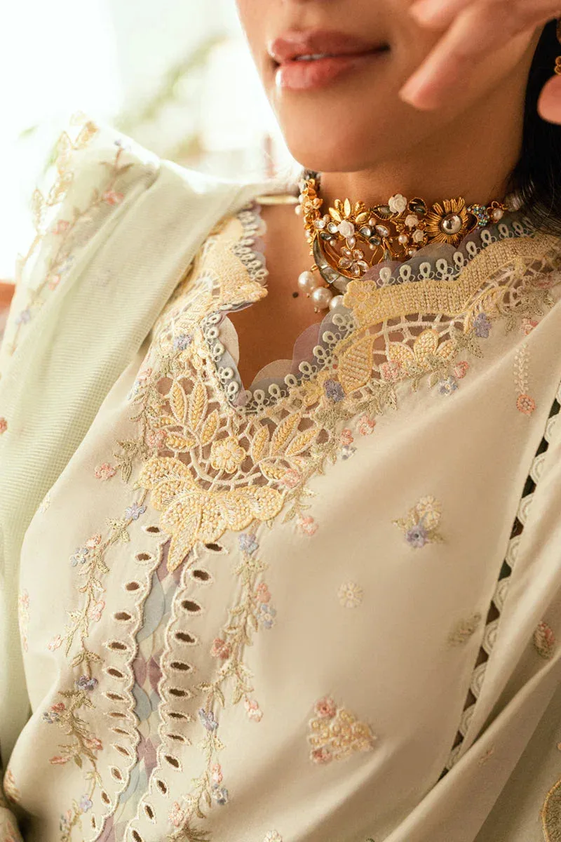 Qalamkar Luxury Lawn Eid Edit Grey Cotton – view 4 – Poshaq