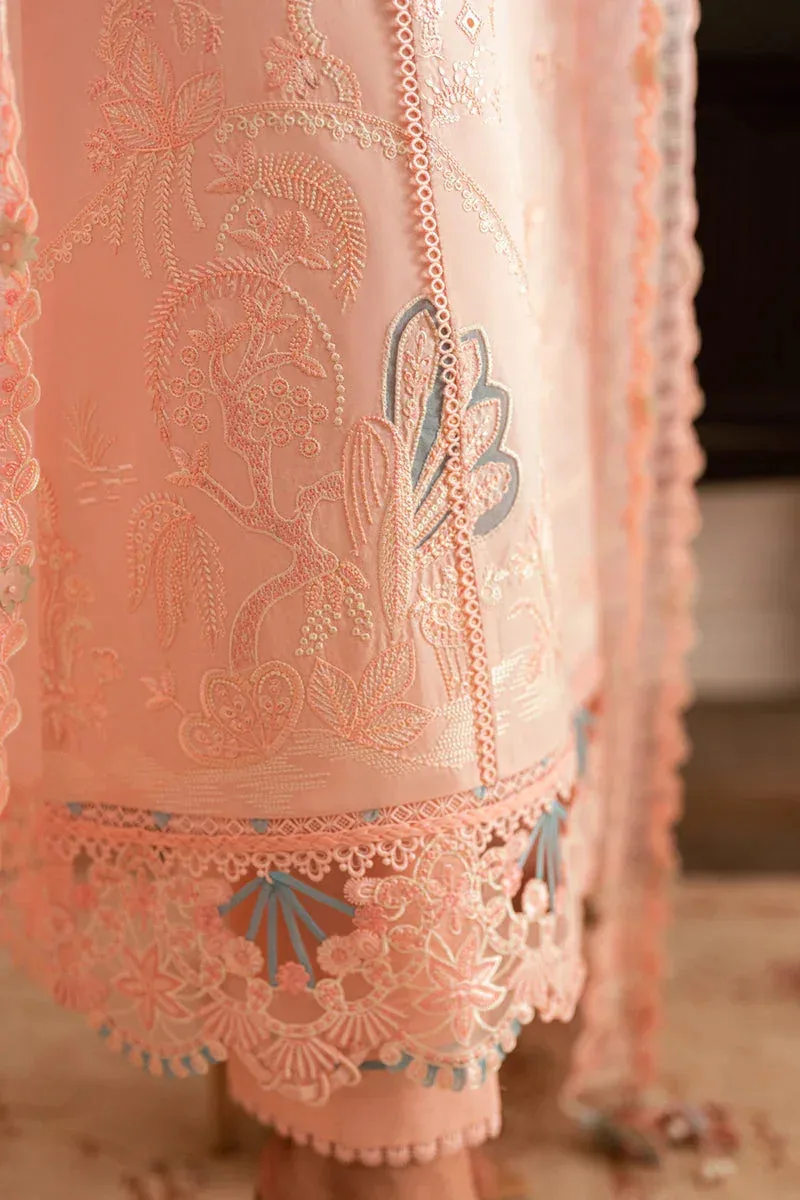Qalamkar Luxury Lawn Eid Edit Light Pink Jacquard – view 4 – Poshaq