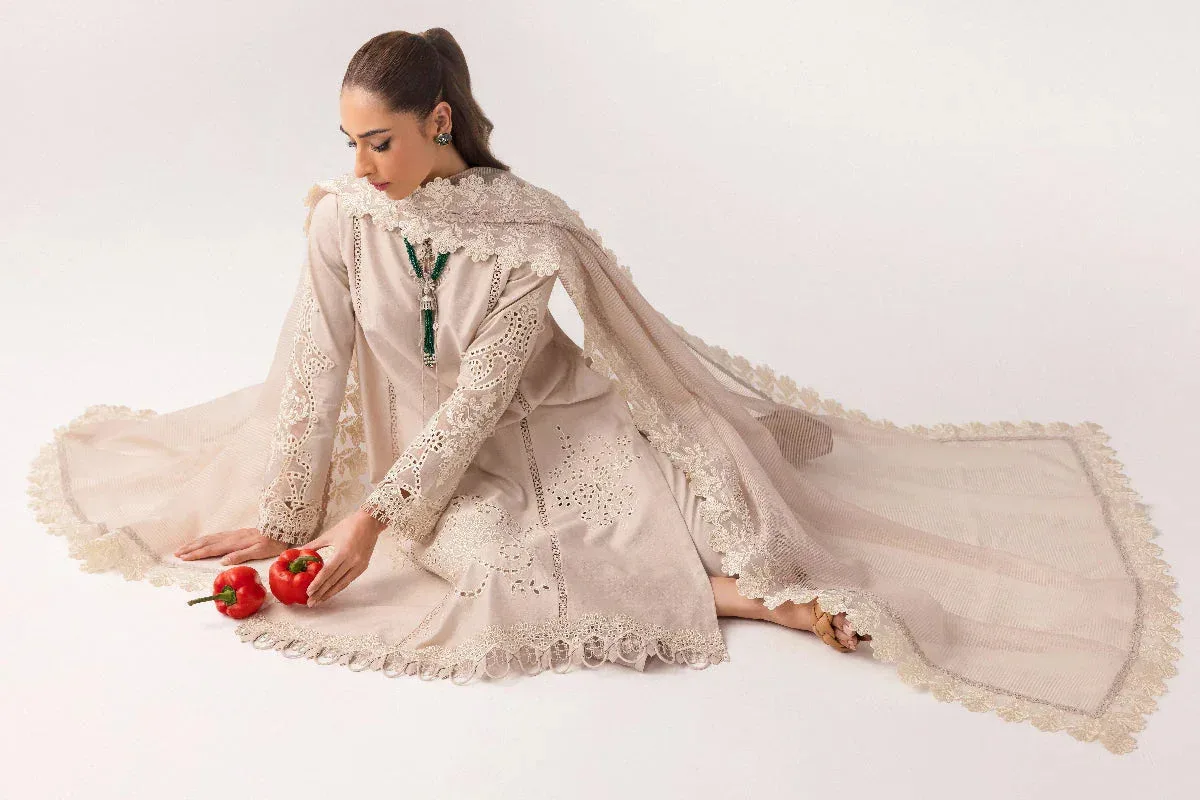 Qalamkar Basic Pret 25 Off White Jacquard – view 5 – Poshaq
