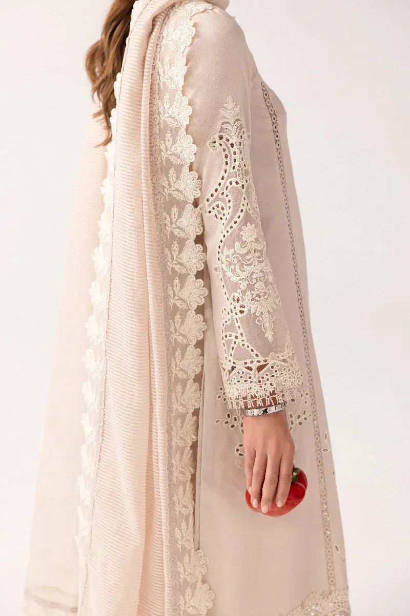 Qalamkar Basic Pret 25 Off White Jacquard – view 7 – Poshaq