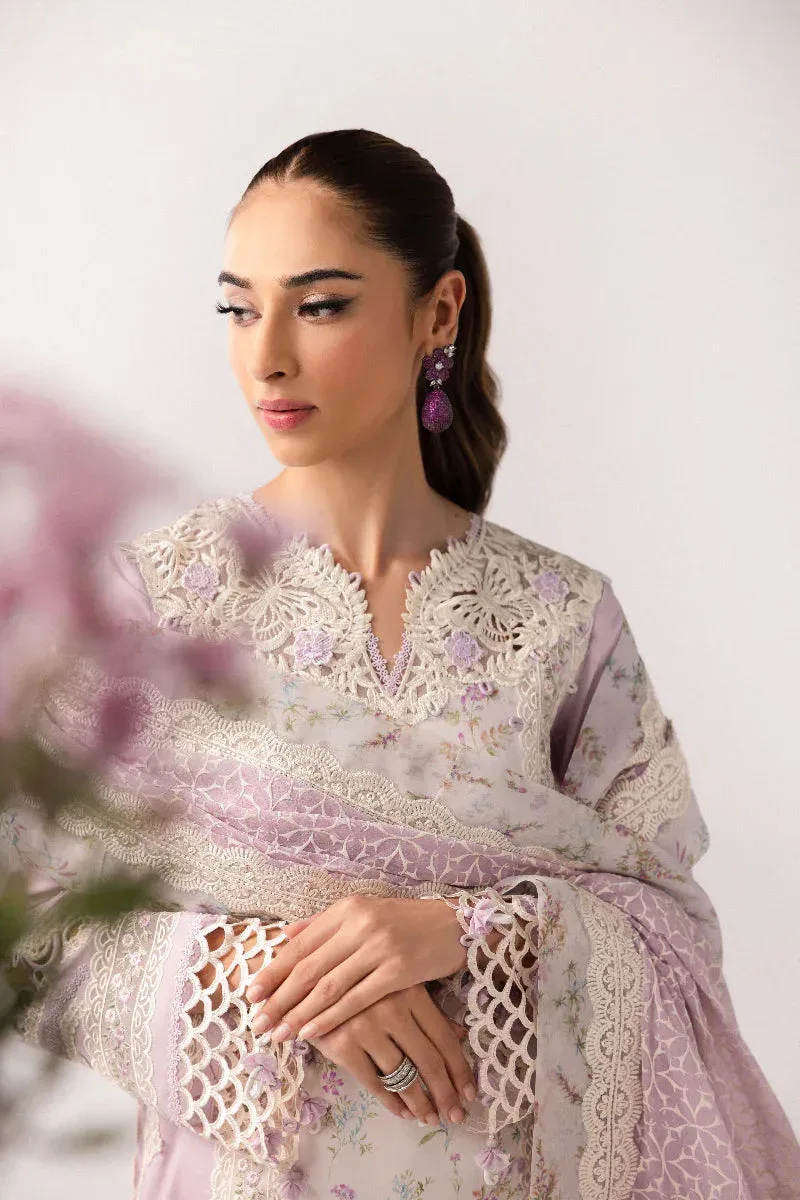 Qalamkar Basic Pret 25 Soft Lilac Organza – view 5 – Poshaq