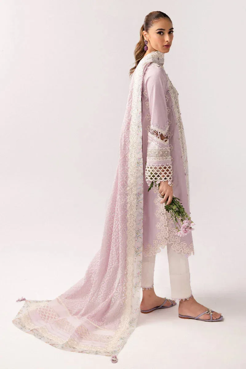 Qalamkar Basic Pret 25 Soft Lilac Organza – view 6 – Poshaq