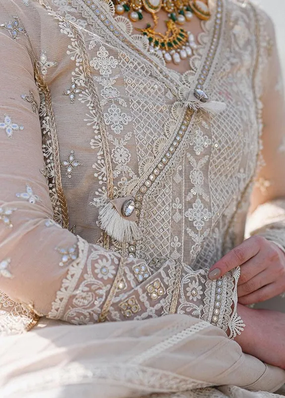 Qalamkar Sahil Luxury Lawn Skin Jacquard – view 1 – Poshaq
