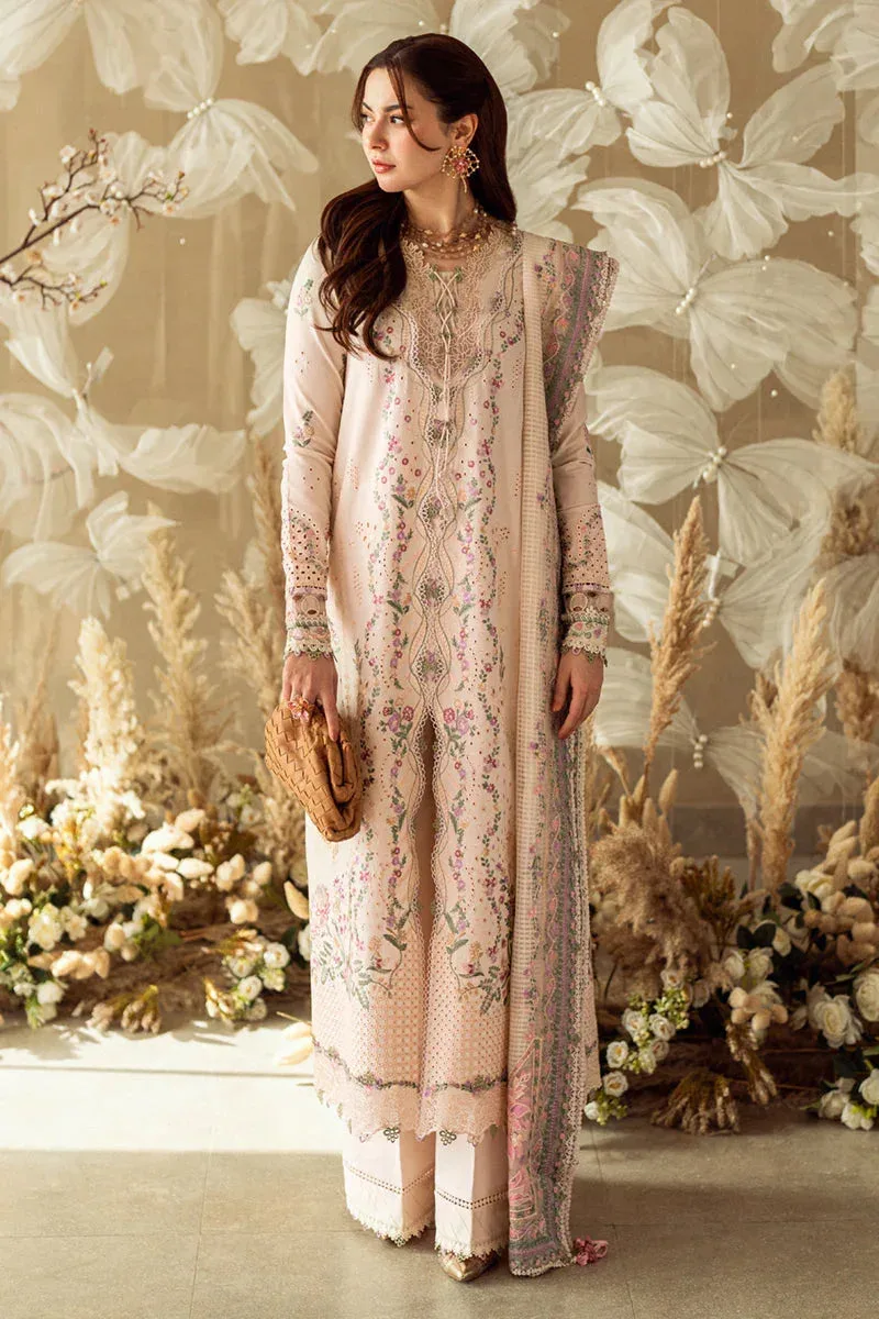 Qalamkar Sahil Luxury Lawn Pinkish Gray Lawn – view 1 – Poshaq