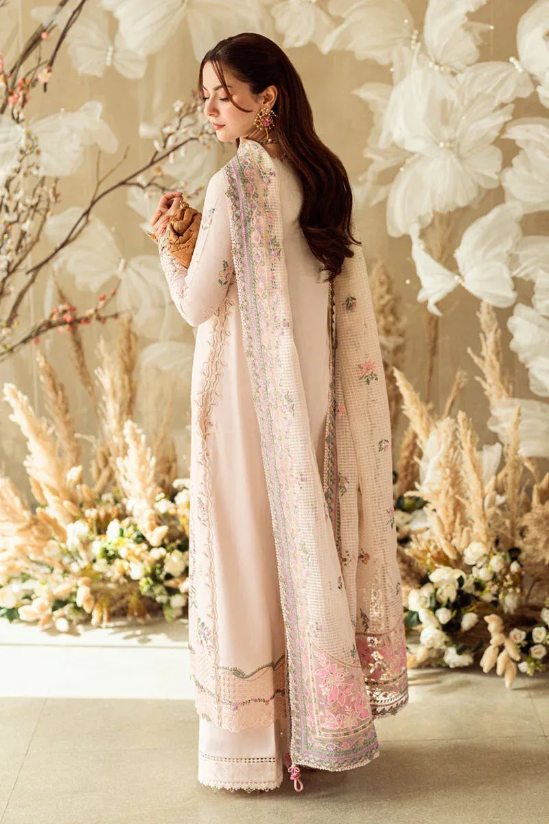 Qalamkar Sahil Luxury Lawn Pinkish Gray Lawn – view 2 – Poshaq