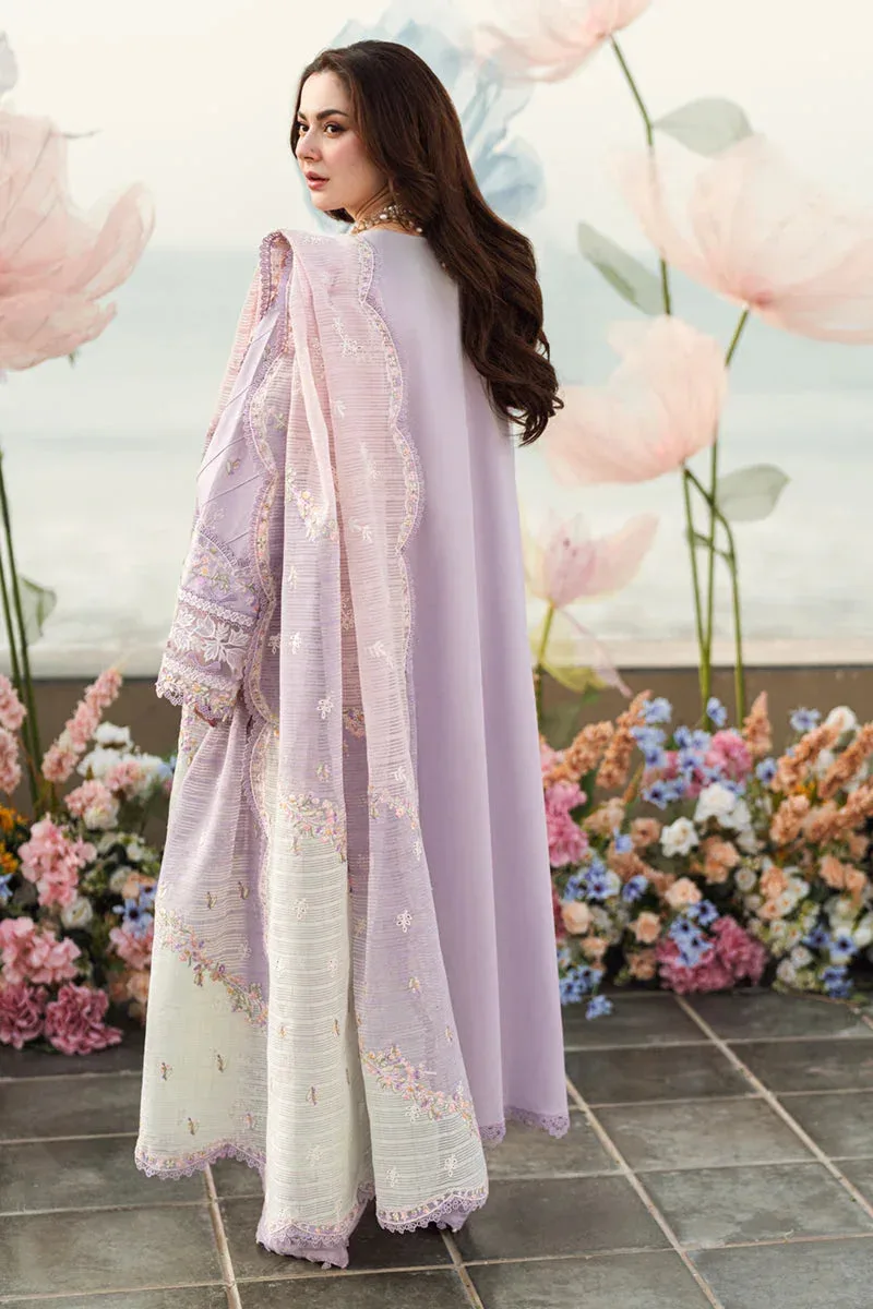 Qalamkar Sahil Luxury Lawn Lilac Jacquard – view 2 – Poshaq