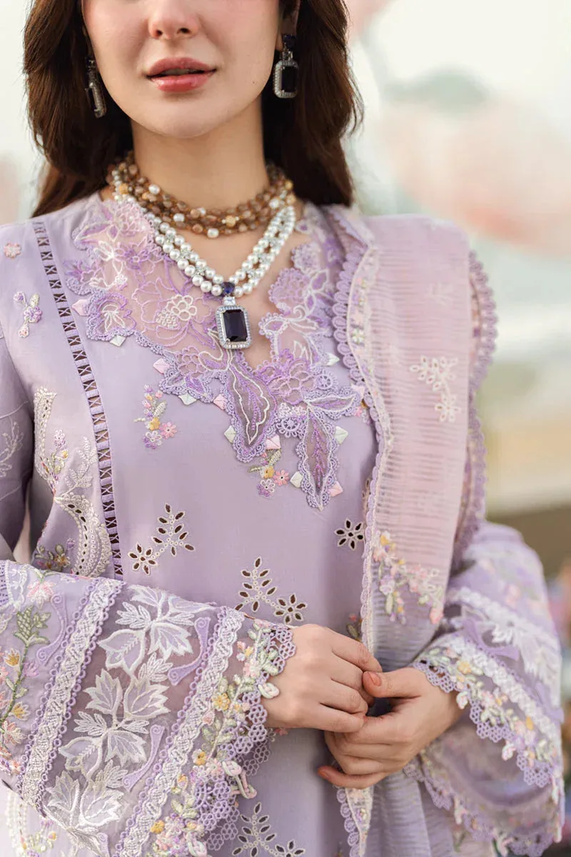 Qalamkar Sahil Luxury Lawn Lilac Jacquard – view 4 – Poshaq