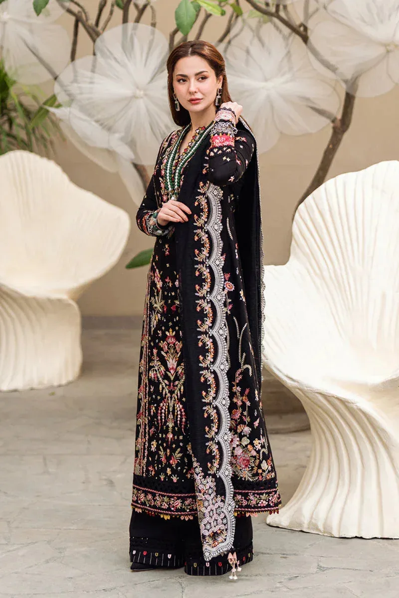 Qalamkar Sahil Luxury Lawn Black Jacquard – view 4 – Poshaq