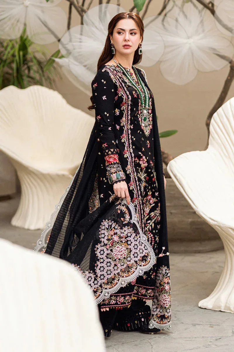 Qalamkar Sahil Luxury Lawn Black Jacquard – view 5 – Poshaq