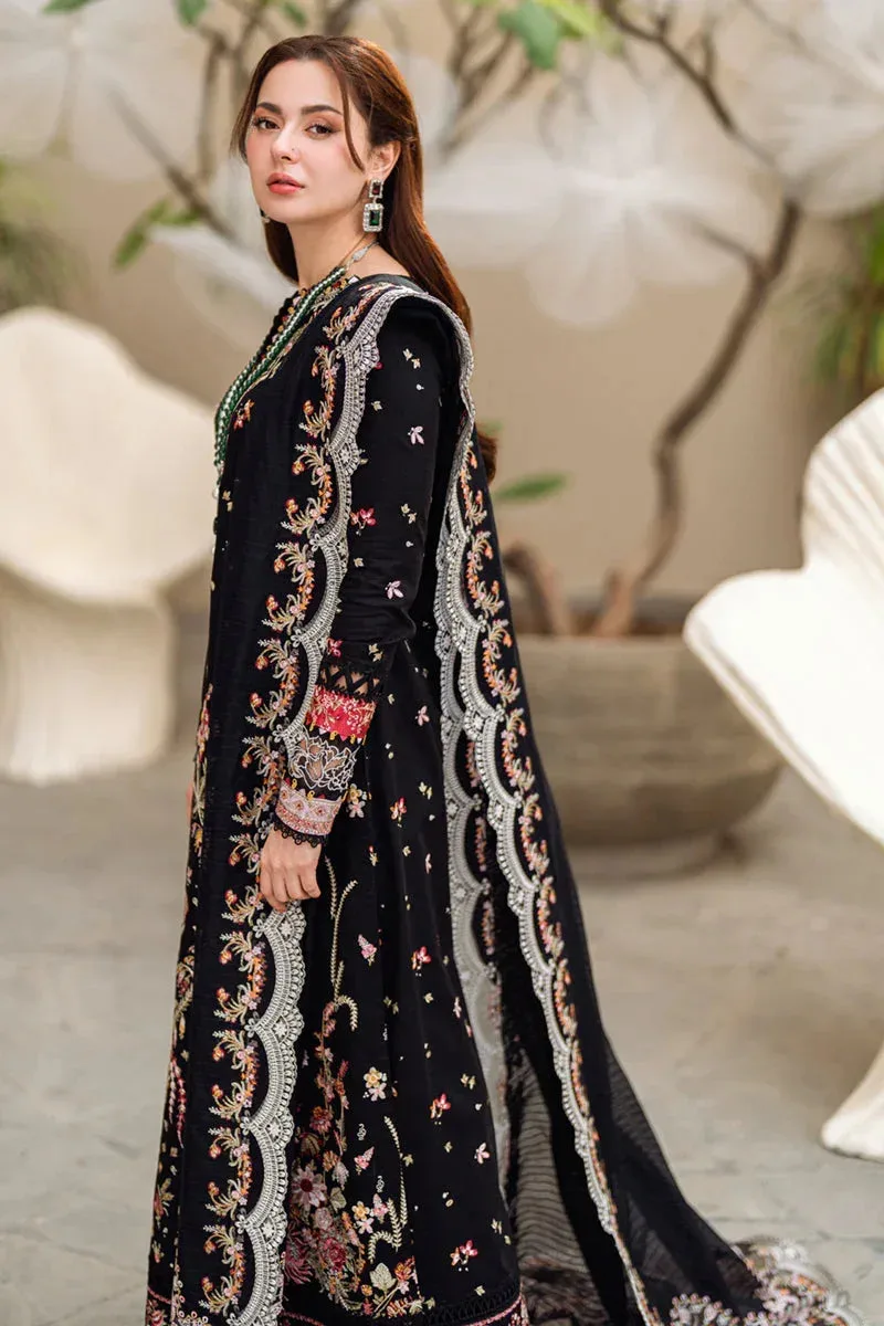 Qalamkar Sahil Luxury Lawn Black Jacquard – view 6 – Poshaq
