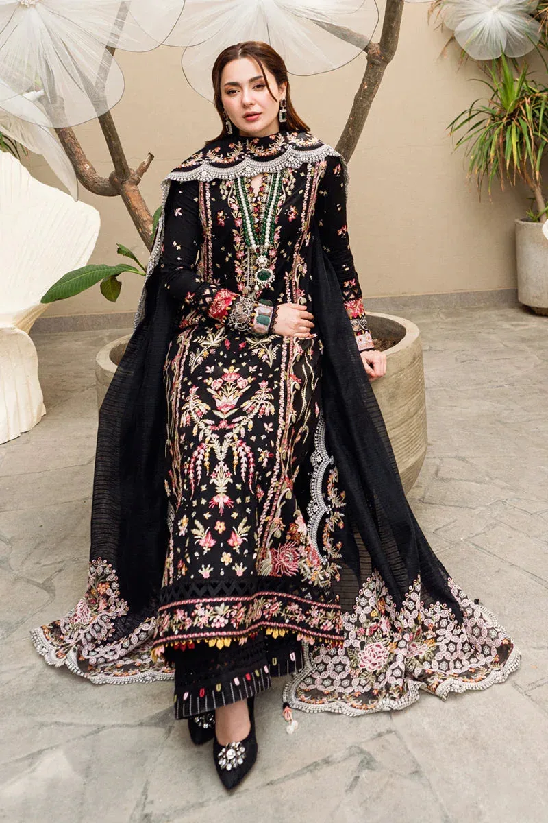 Qalamkar Sahil Luxury Lawn Black Jacquard – view 7 – Poshaq