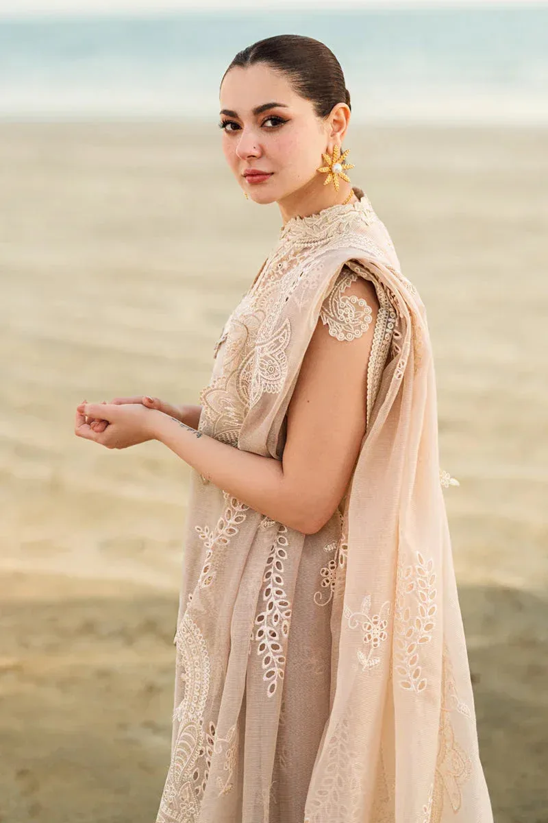 Qalamkar Sahil Luxury Lawn Nude Peach Jacquard – view 4 – Poshaq