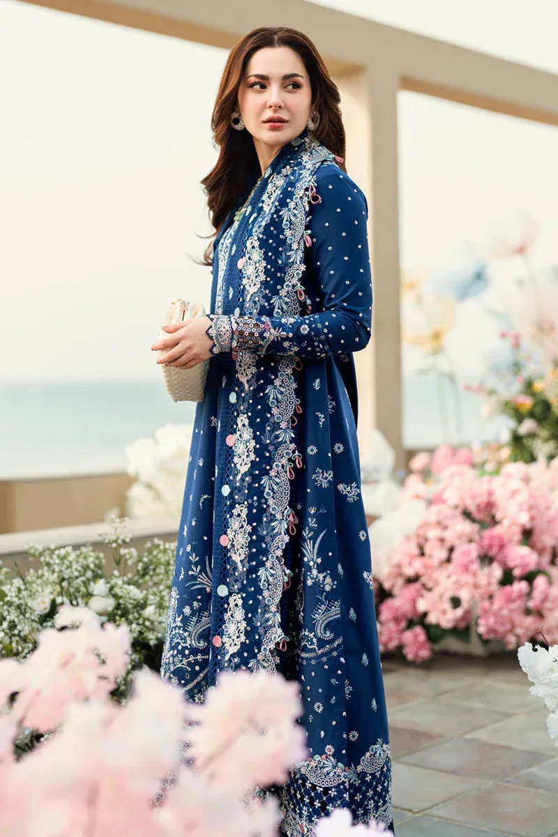 Qalamkar Sahil Luxury Lawn Blue Jacquard – view 2 – Poshaq