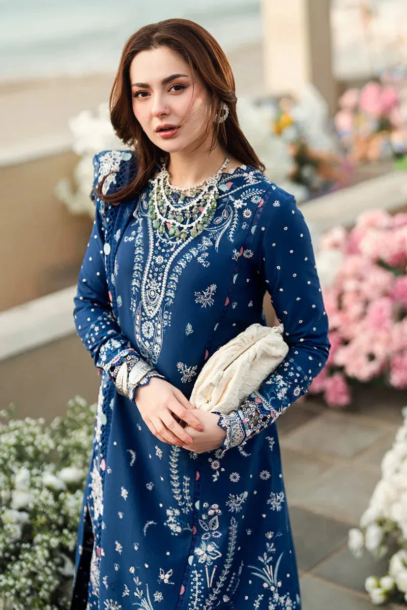 Qalamkar Sahil Luxury Lawn Blue Jacquard – view 4 – Poshaq
