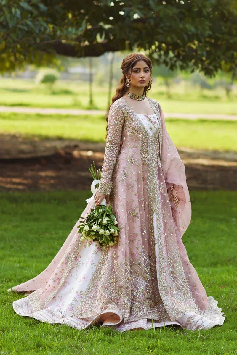 Qalamkar Shadmani Luxury Formals Pale Pink Organza – view 1 – Poshaq
