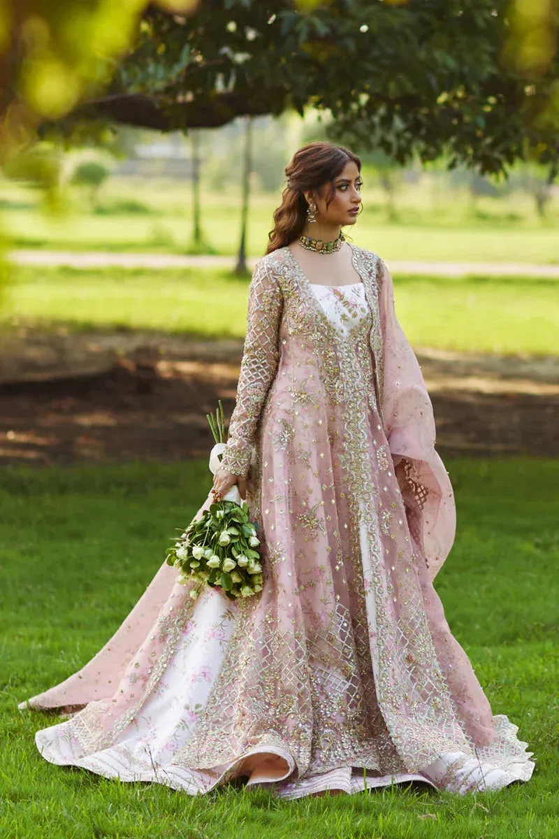 Qalamkar Shadmani Luxury Formals Pale Pink Organza – view 7 – Poshaq