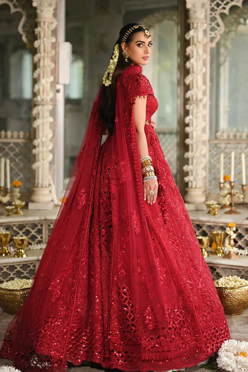 Qalamkar Singhar Wedding Collection Red Raw Silk – view 2 – Poshaq