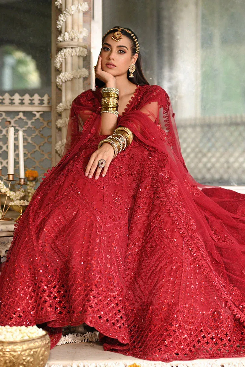 Qalamkar Singhar Wedding Collection Red Raw Silk – view 3 – Poshaq