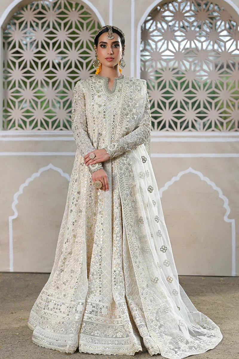 Qalamkar Singhar Wedding Collection Off White Raw Silk – view 1 – Poshaq