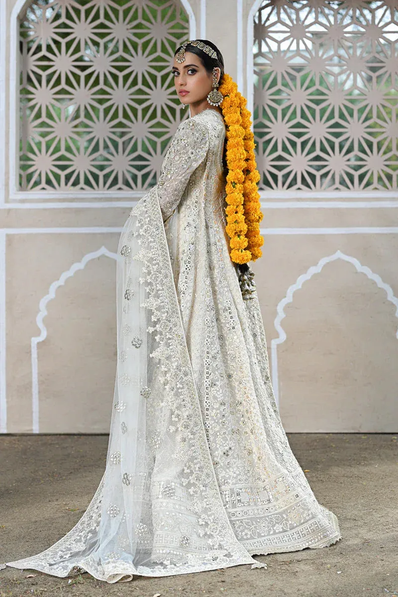 Qalamkar Singhar Wedding Collection Off White Raw Silk – view 2 – Poshaq