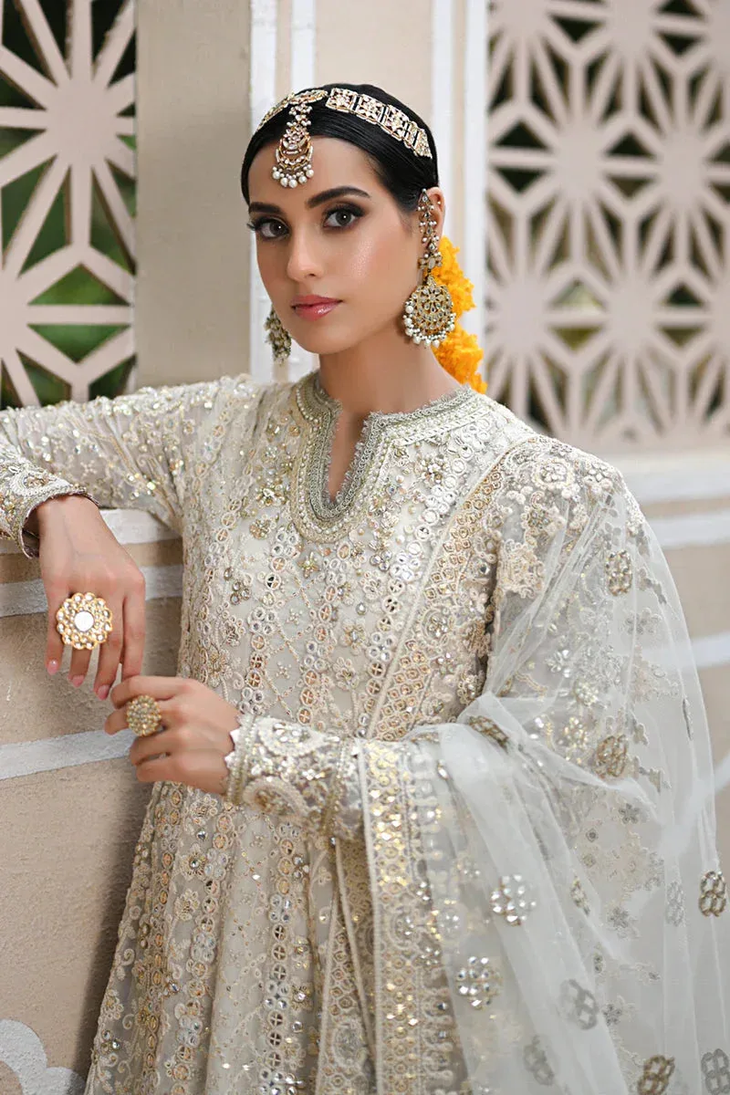 Qalamkar Singhar Wedding Collection Off White Raw Silk – view 3 – Poshaq