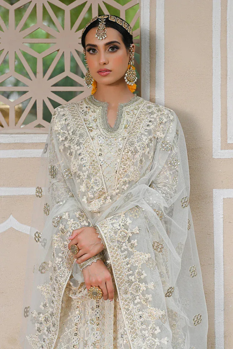 Qalamkar Singhar Wedding Collection Off White Raw Silk – view 4 – Poshaq
