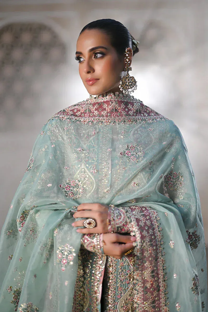 Qalamkar Singhar Wedding Collection Blue Raw Silk – view 3 – Poshaq