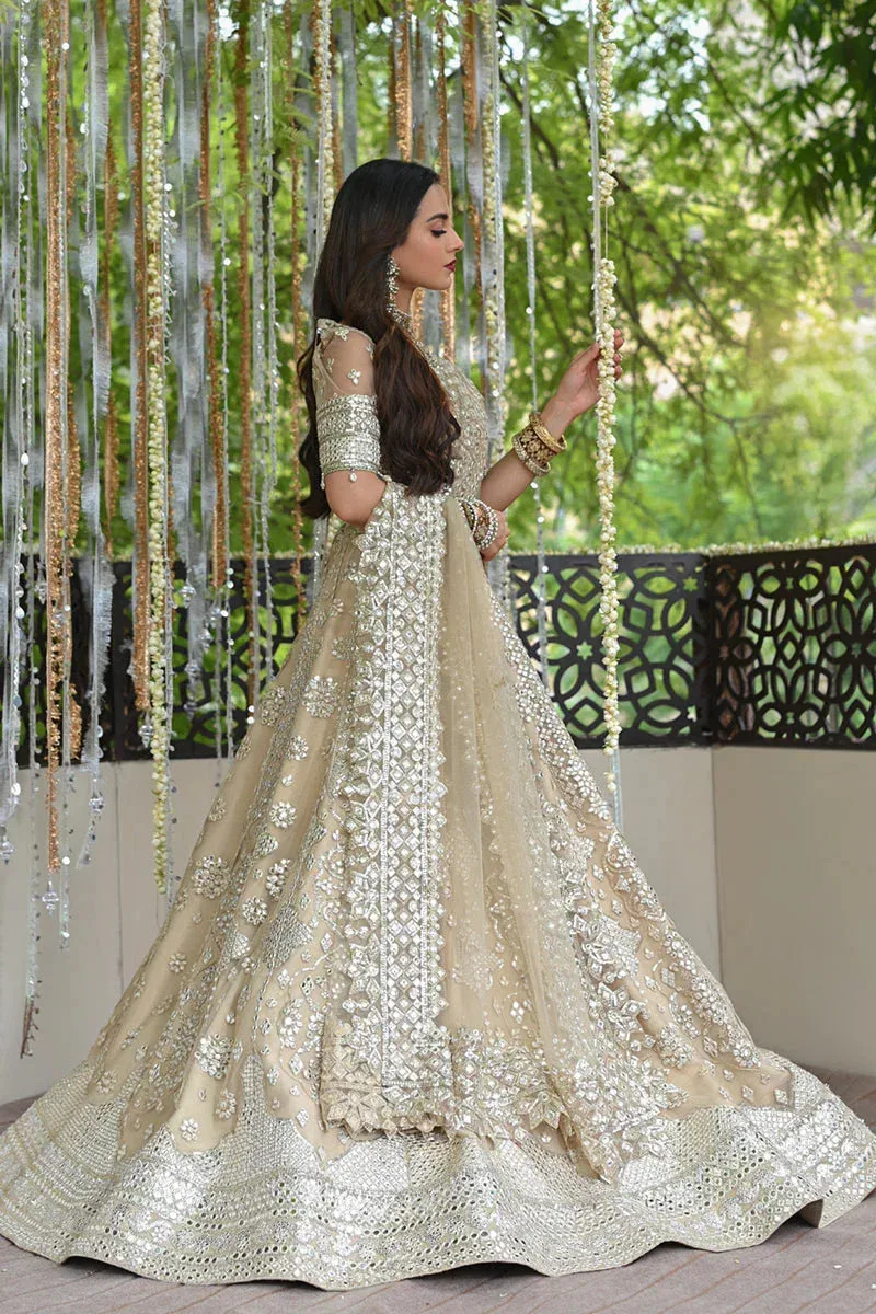 Qalamkar Singhar Wedding Collection Ivory Raw Silk – view 4 – Poshaq