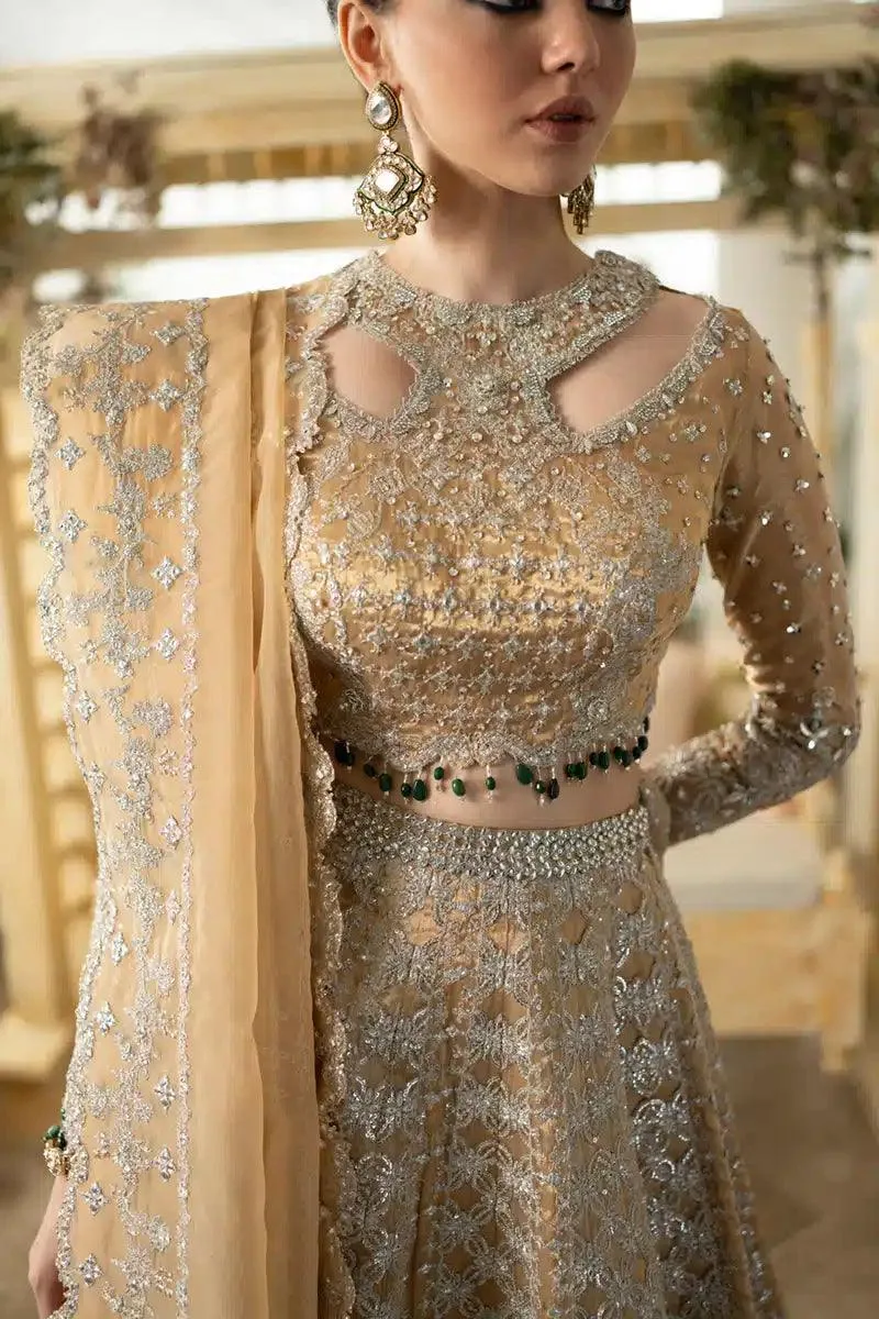 Qalamkar Dilnaz Wedding Formals Gold Raw Silk – view 4 – Poshaq