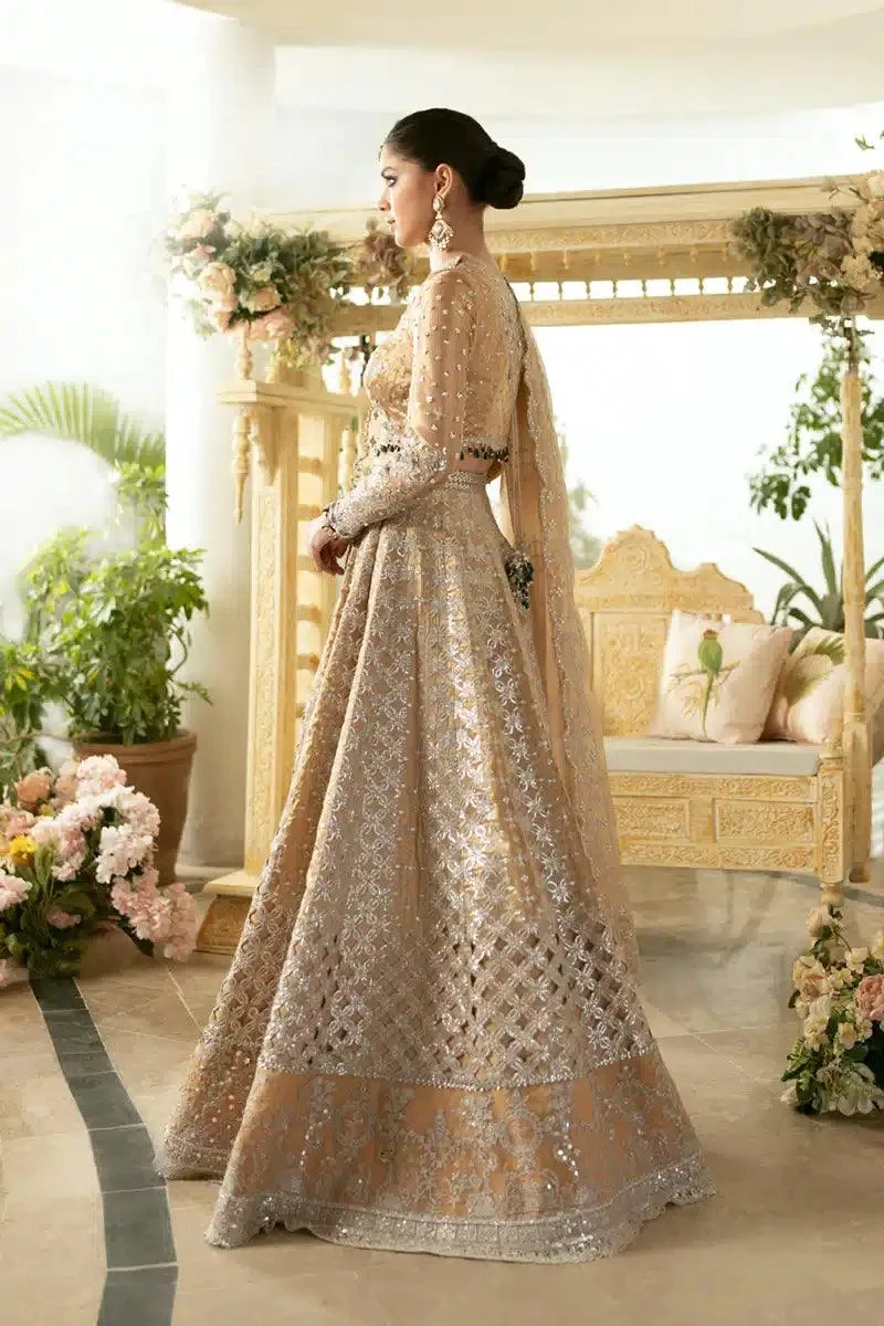 Qalamkar Dilnaz Wedding Formals Gold Raw Silk – view 5 – Poshaq
