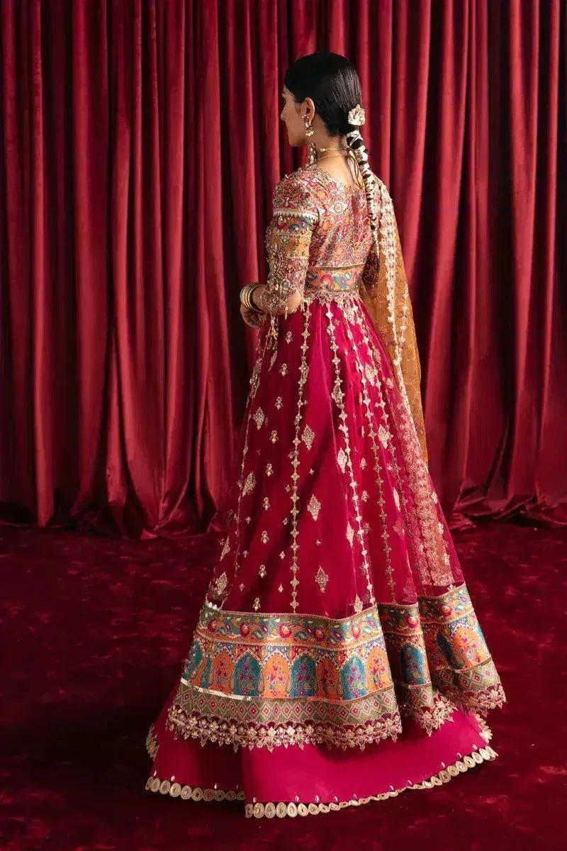 Qalamkar Heer Ranjha 23 Pink Organza – view 5 – Poshaq