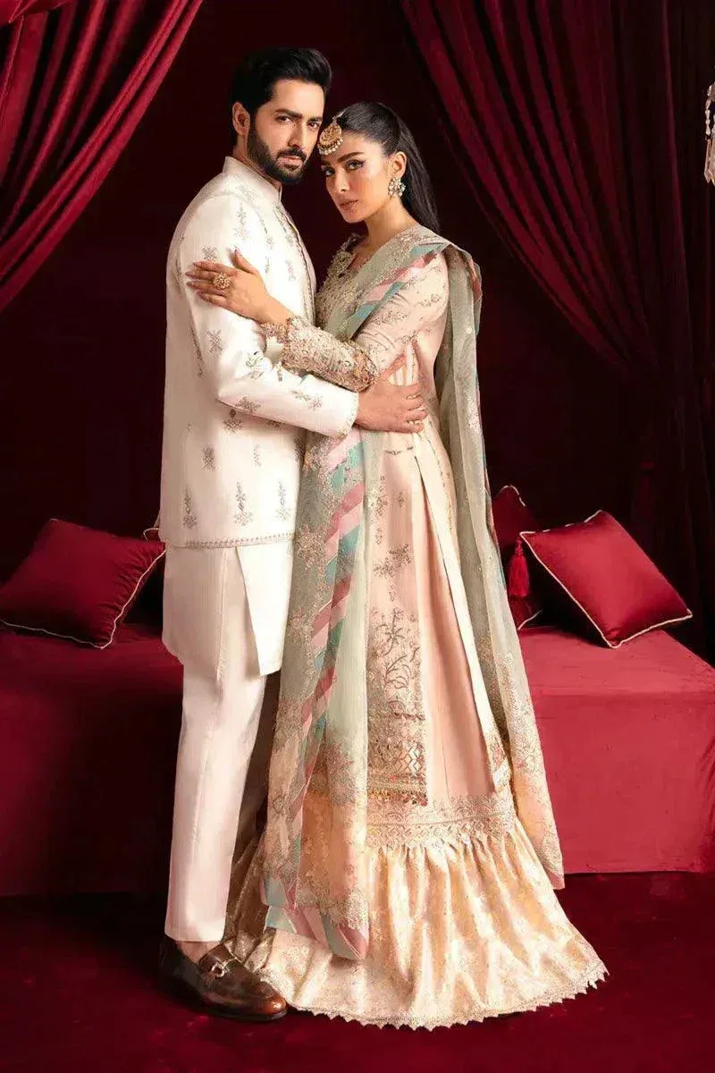 Qalamkar Heer Ranjha 23 Pink Raw Silk – view 4 – Poshaq