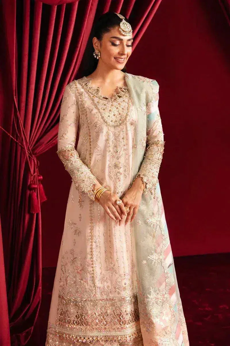 Qalamkar Heer Ranjha 23 Pink Raw Silk – view 5 – Poshaq