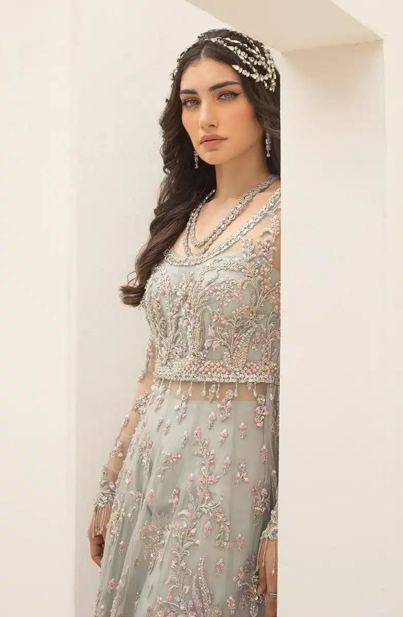 Qalamkar Couture 23 Grey Raw Silk – view 5 – Poshaq