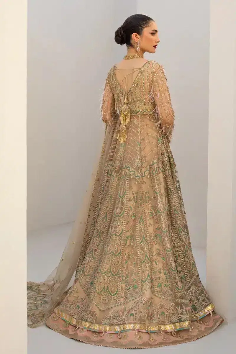 Qalamkar Couture 23 Beige Raw Silk – view 2 – Poshaq