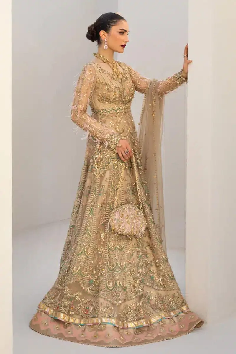 Qalamkar Couture 23 Beige Raw Silk – view 4 – Poshaq