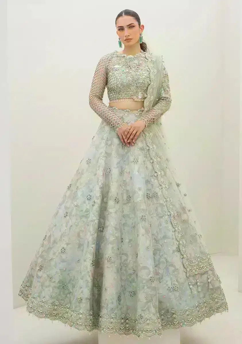 Qalamkar Couture 23 Blue Raw Silk – view 1 – Poshaq