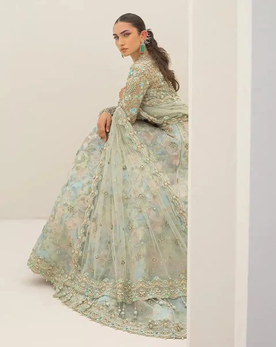 Qalamkar Couture 23 Blue Raw Silk – view 5 – Poshaq