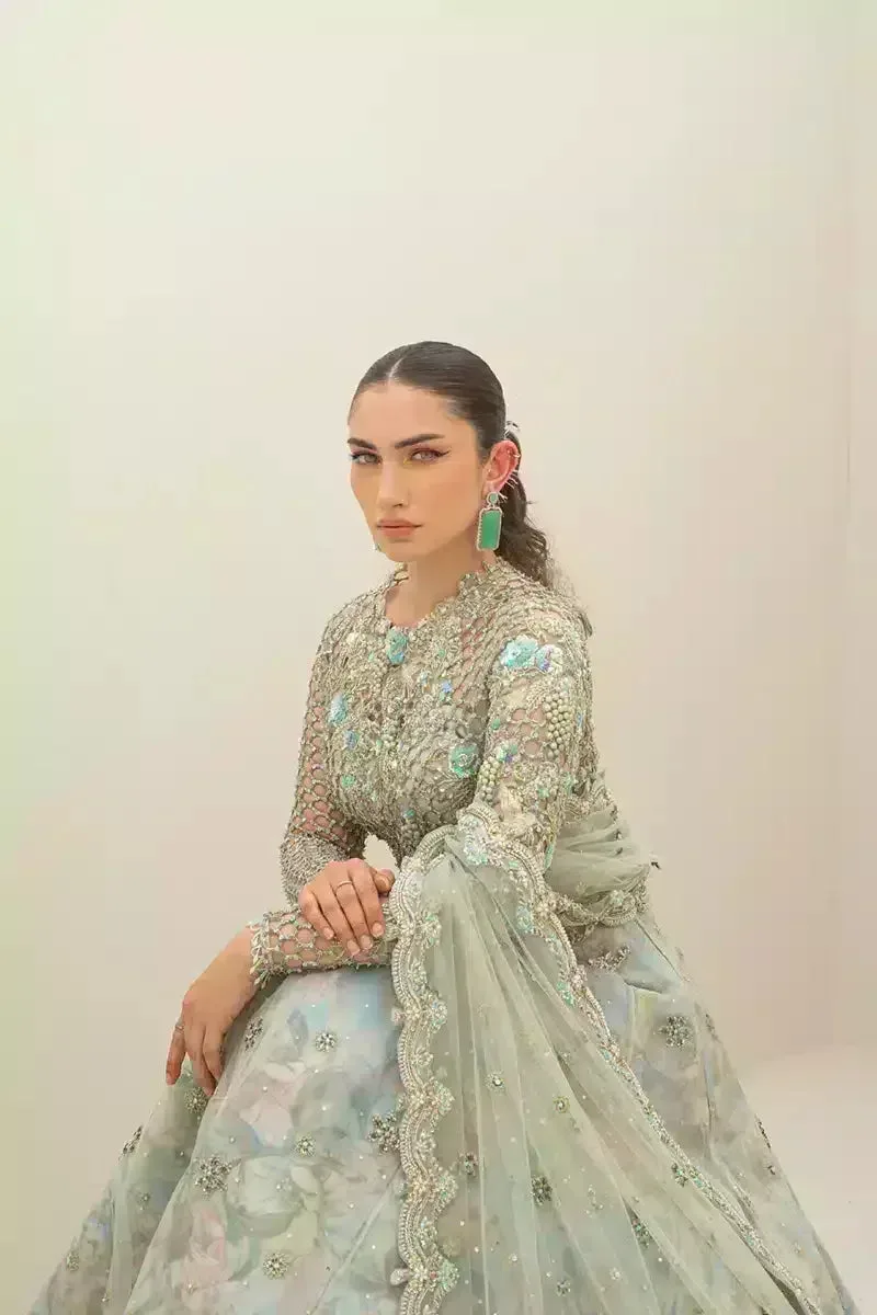 Qalamkar Couture 23 Blue Raw Silk – view 7 – Poshaq
